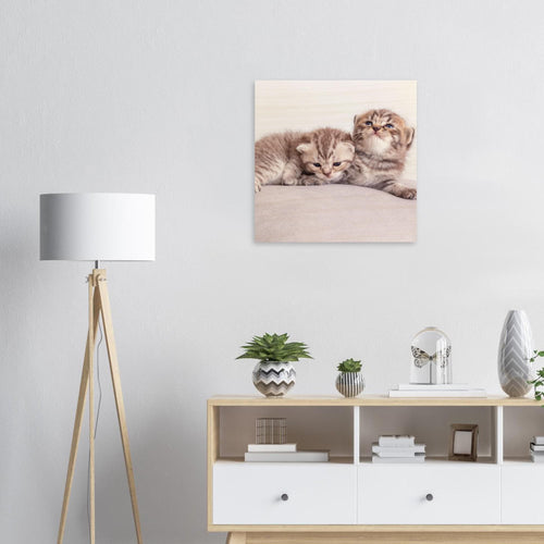 Personalized wood print with cat photo – Pet picture on wood – Gift for cat lovers – Natural wall art with your pet photo