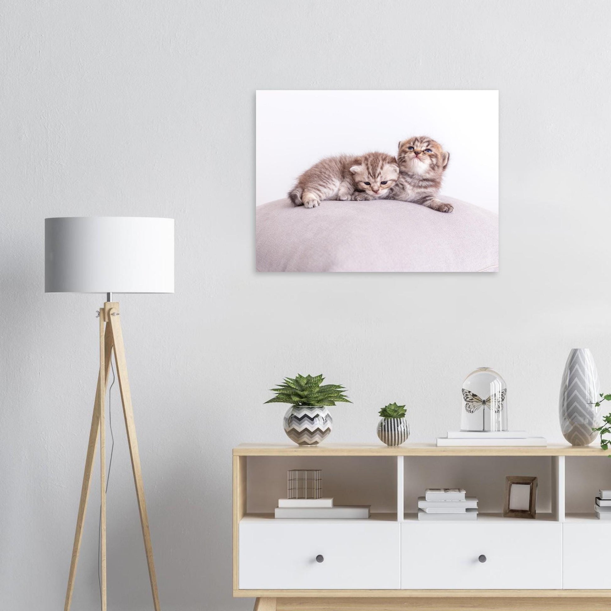 Personalized pet canvas made of aluminum – Your cat photo as a fine print – Gift for cat lovers – Wall picture with your pet