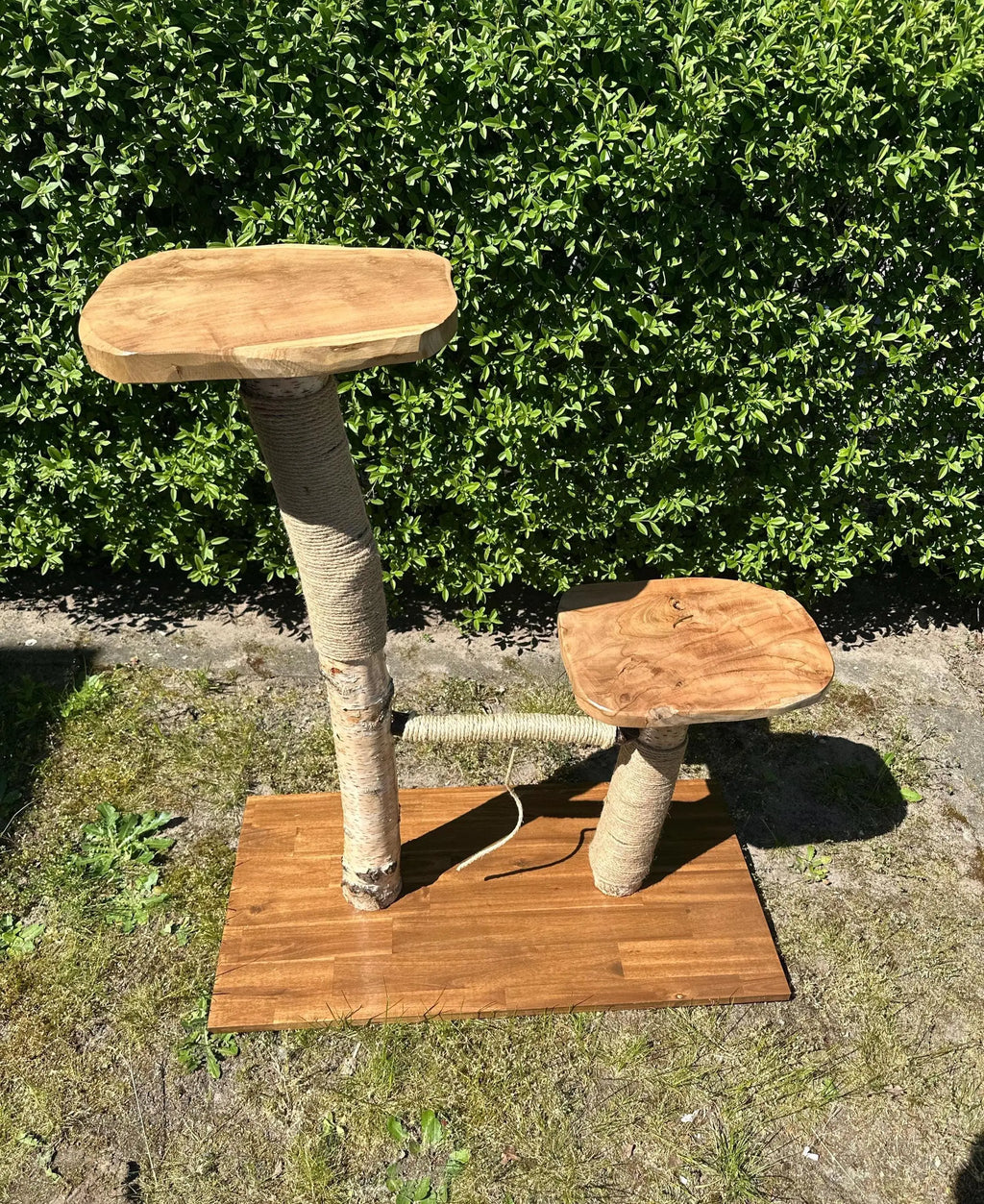 Kratzbaum "Emma" mit 2 Liegeflächen – 80-90 cm hoch – stabil & modern – Katzenmöbel für große u. kleine Katzen – Kratzsäule aus Natur-Sisal Bunterkopf